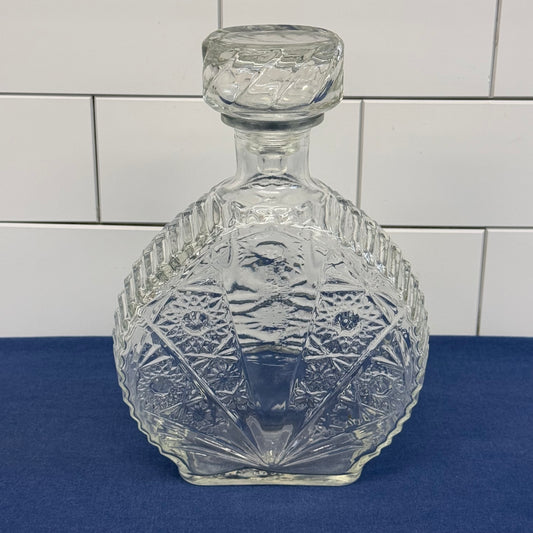 Starburst Pressed Glass Decanter
