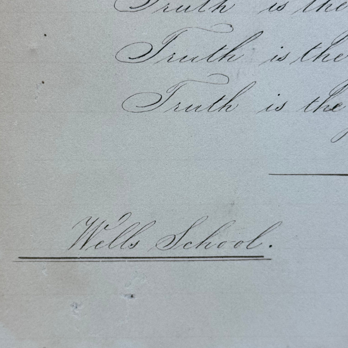 Martha E. Plummer Original Pencil Drawing & Penmanship Antique