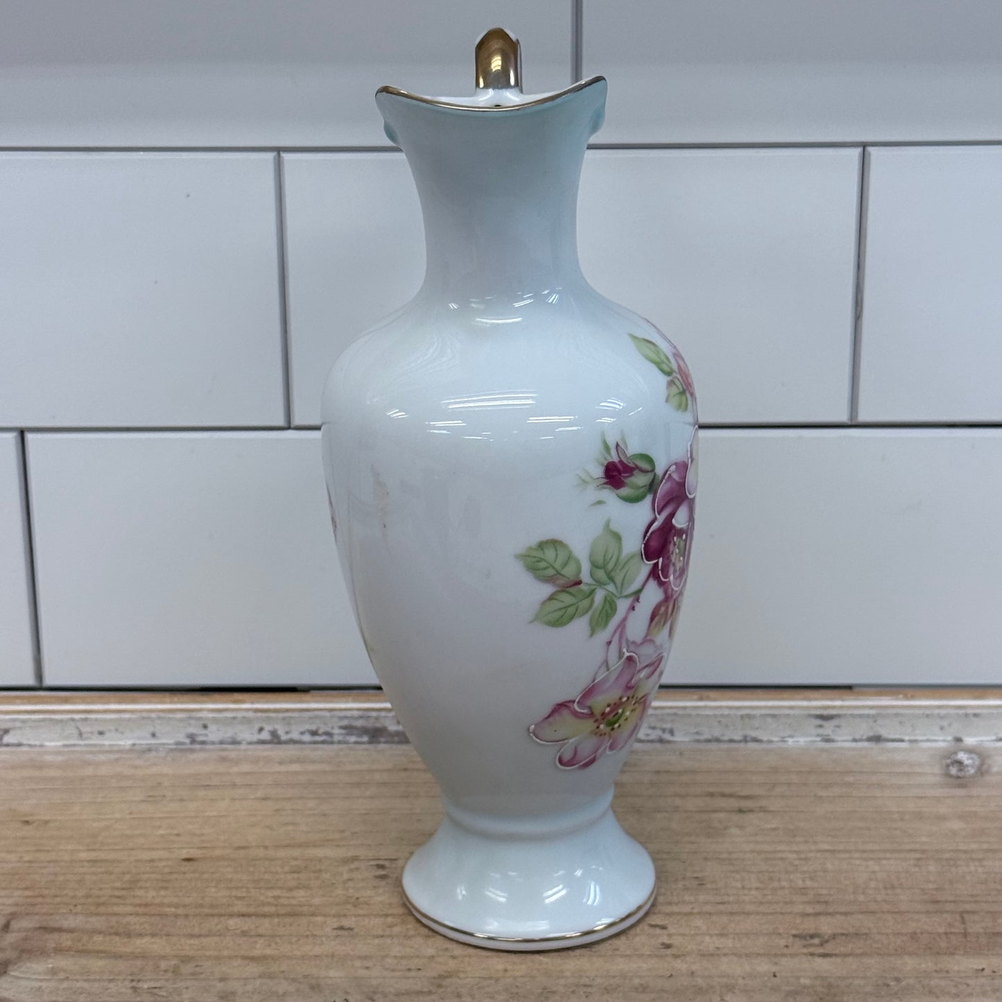 Arnart Creations Floral Gilded Porcelain Pitcher 1950s
