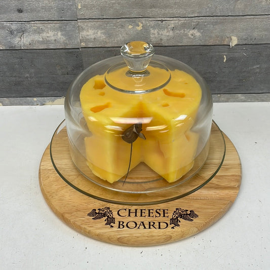 Adorable Cheese Block Candle with Cheese Board