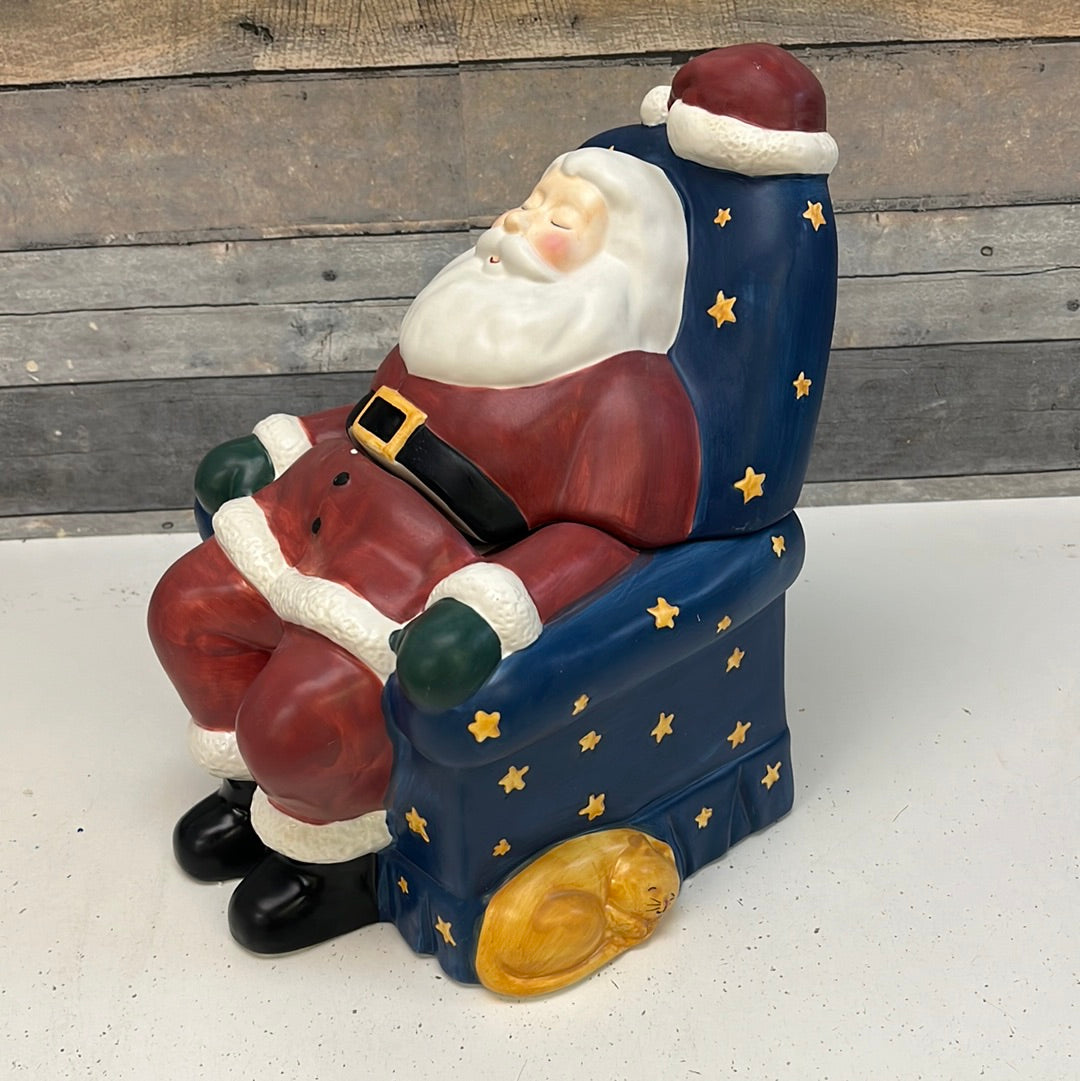 Sakura Warren Kimble "Sleeping Santa" Hand-painted Cookie Jar, 2002