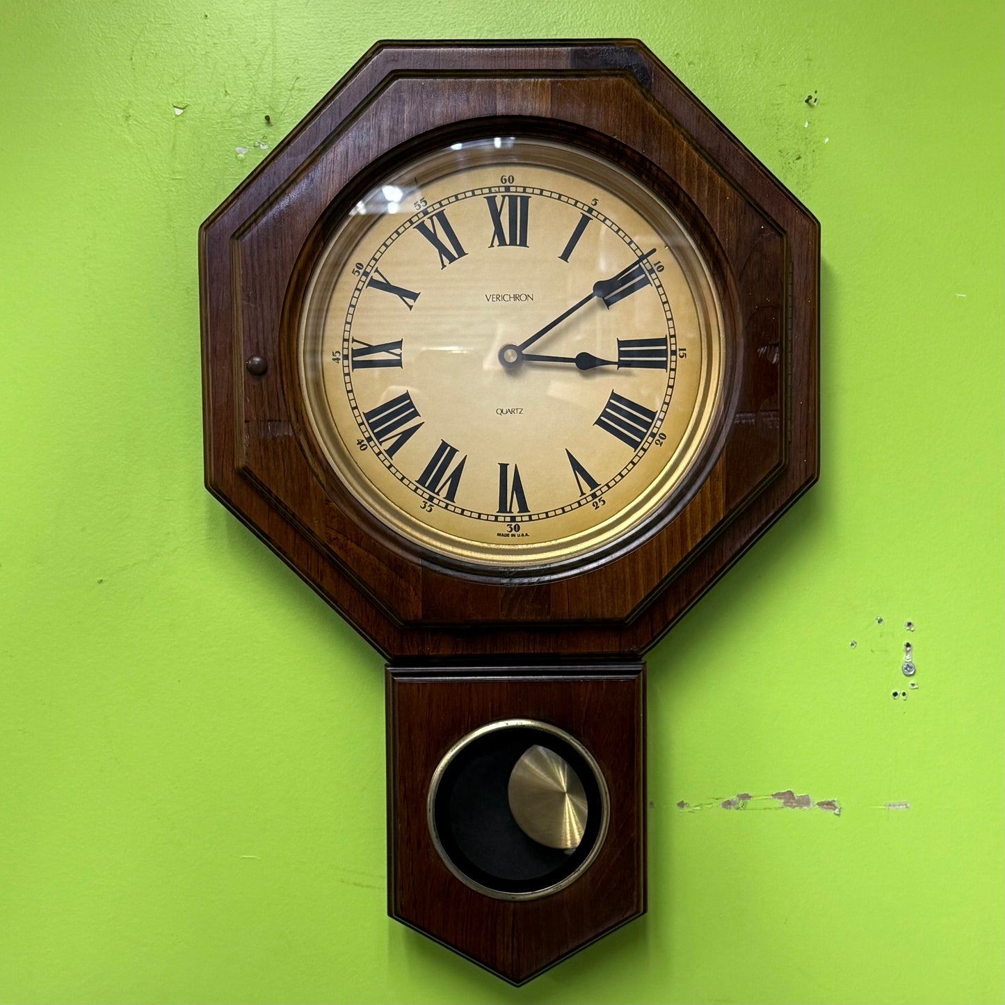 Verichron Quartz Pendulum Regulator Wall Clock
