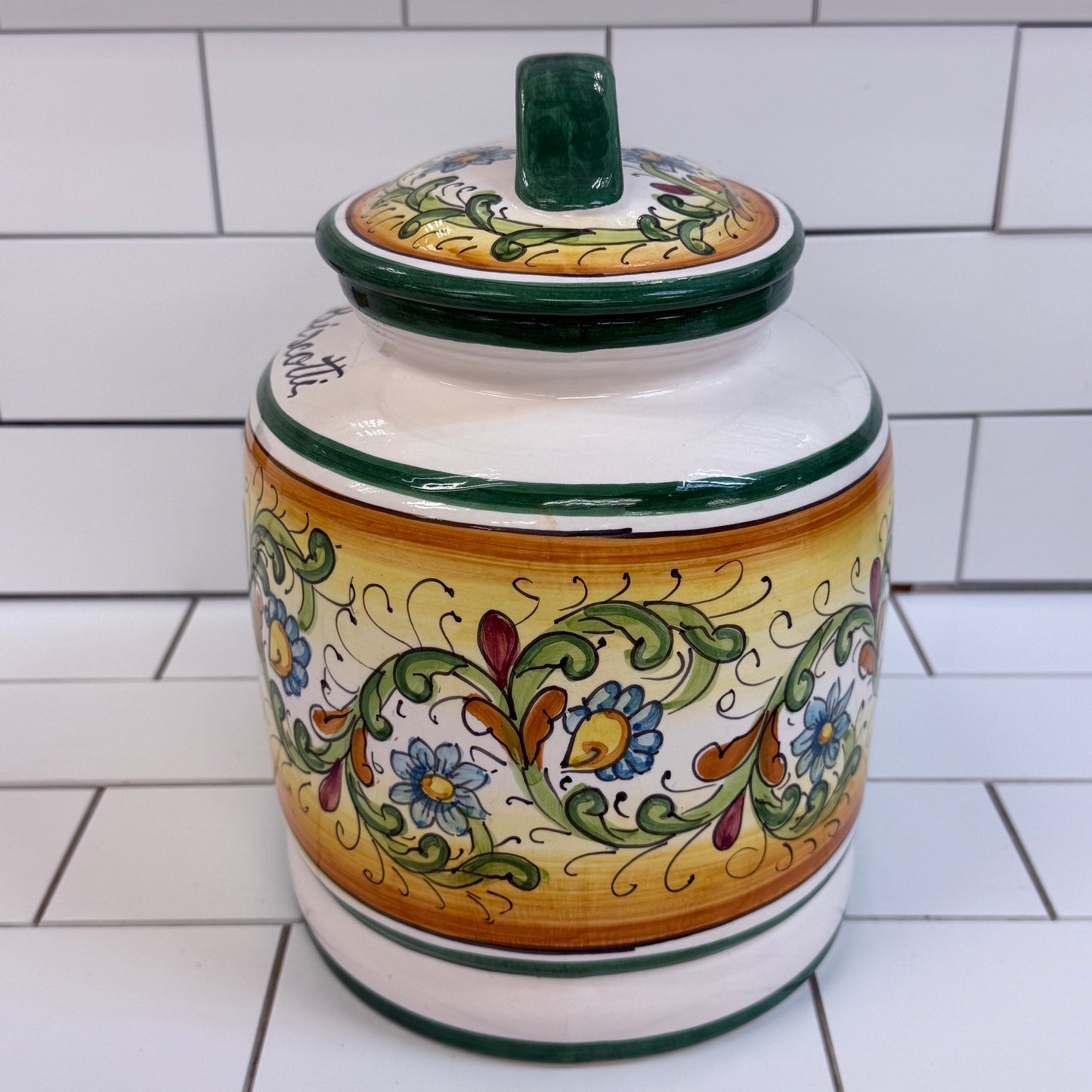 Ceramiche Casola Positano Italy Biscotti Cookie Jar