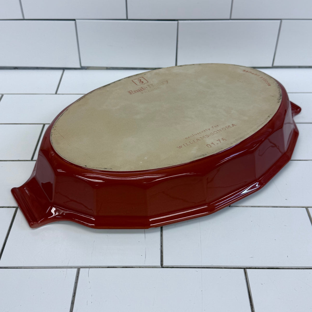 Emile Henry Williams-Sonoma Red Oval Ceramic Baking Dish
