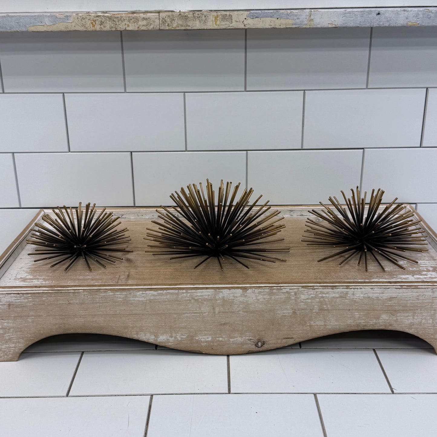 Mid Century Modern Style Starburst Metal Wall Decor Set of 3