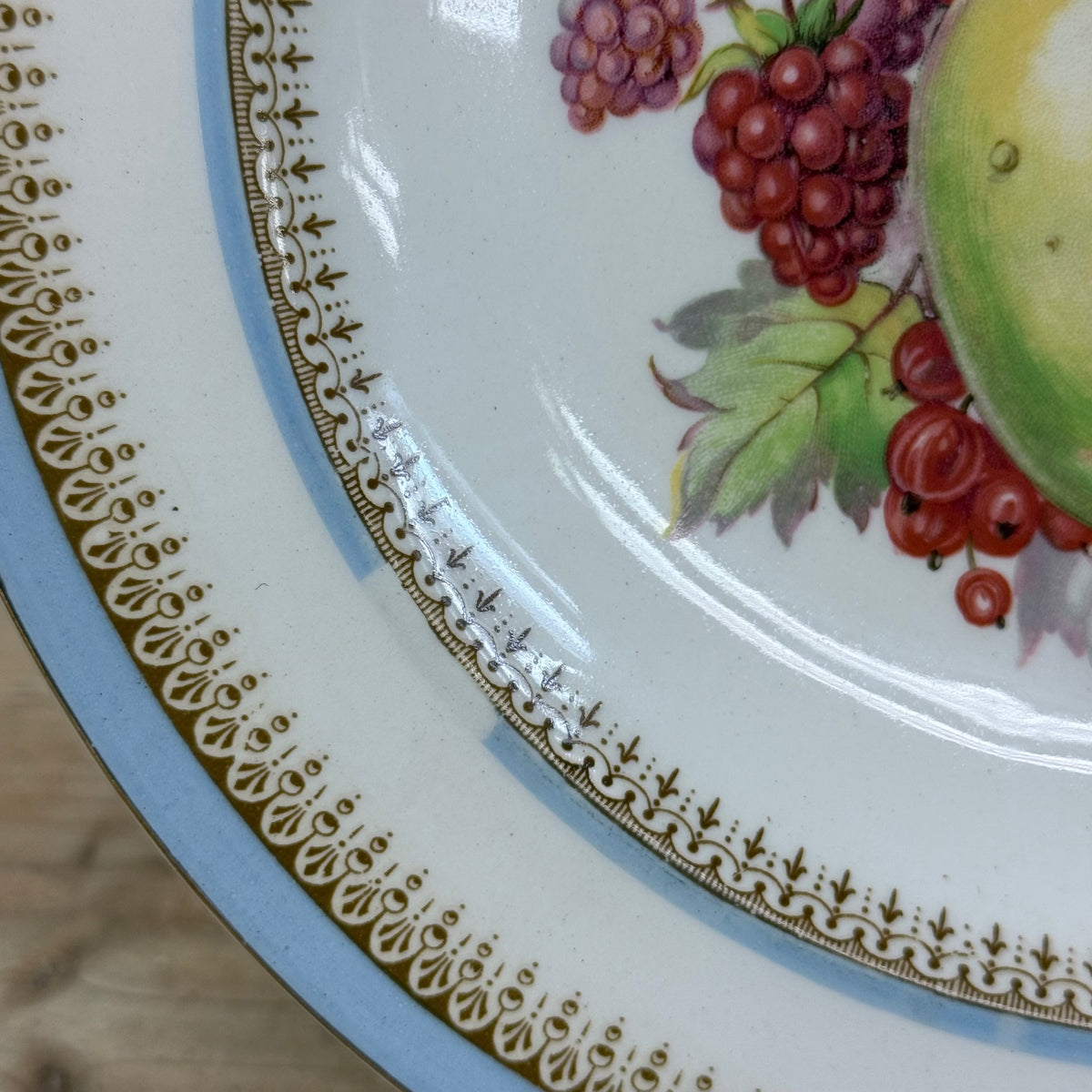 Crown Ducal Fruit Plates Set of 3 Vintage English Pottery 1940s