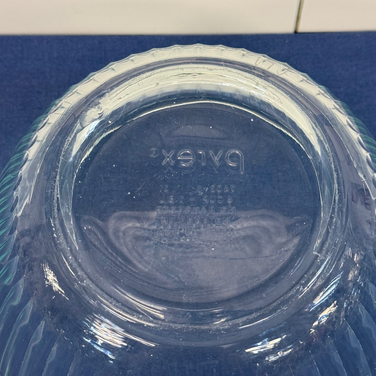 Pyrex Aqua Ribbed Mixing Bowls Set of 4 Vintage 1990s