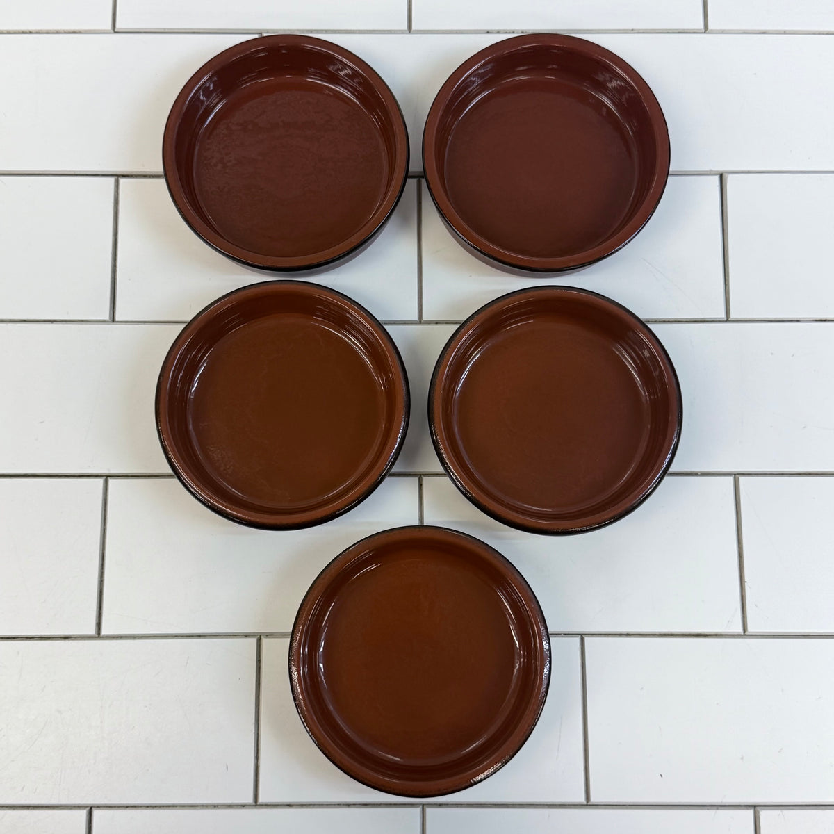 Cermer Spain Terracotta Tapas Dishes Set of 5 Ceramic Bowls