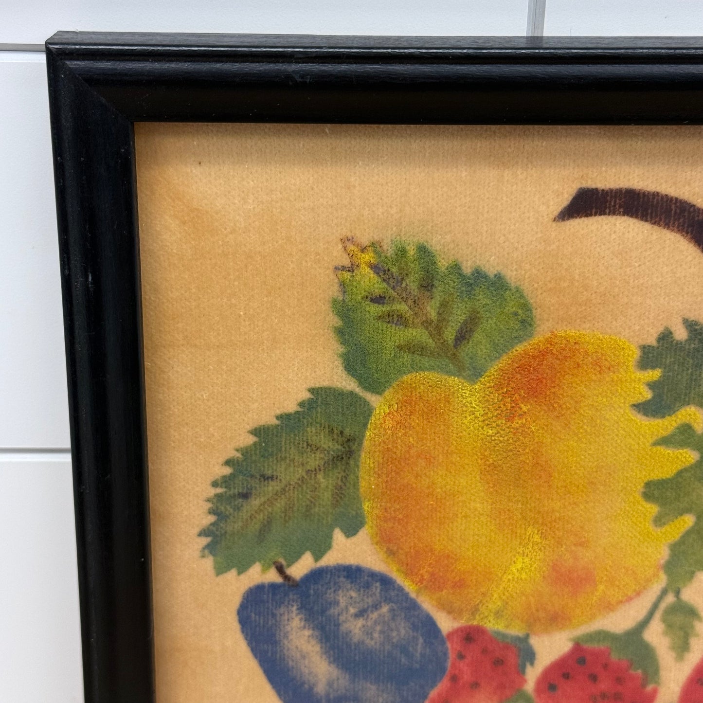 Fruit Theorem Painting Vintage Colonial Revival Folk Art