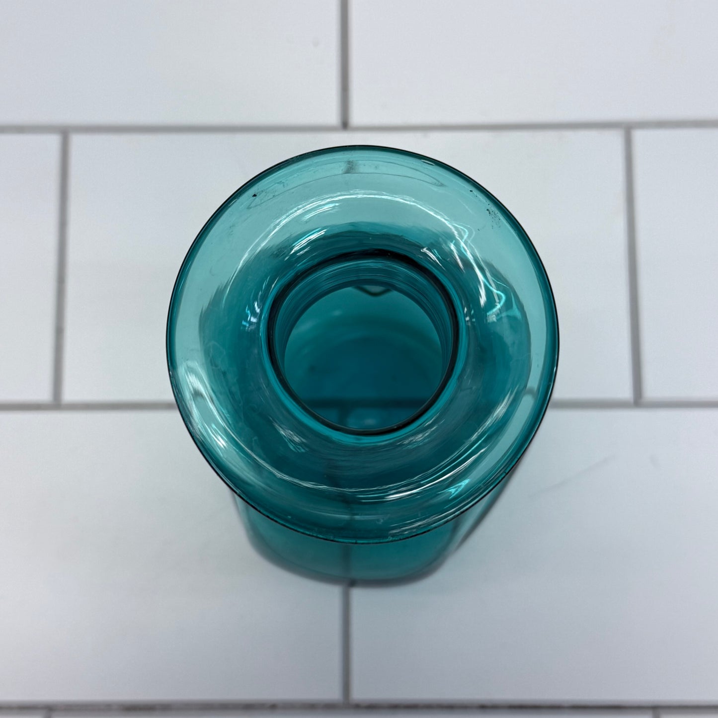 Hand Blown Dimpled Glass Vase, Signed