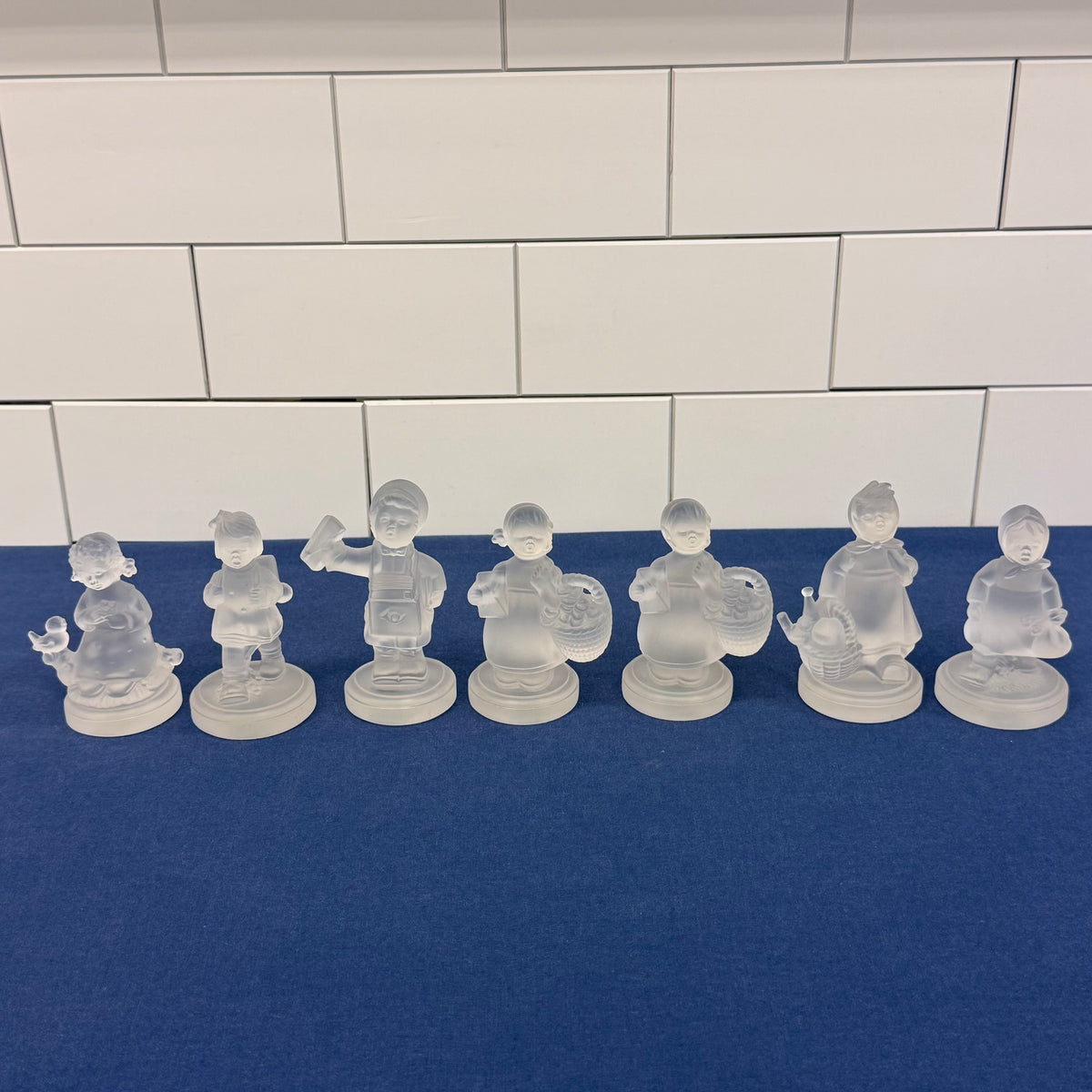 Goebel Germany Frosted Crystal Figurines Set of 7