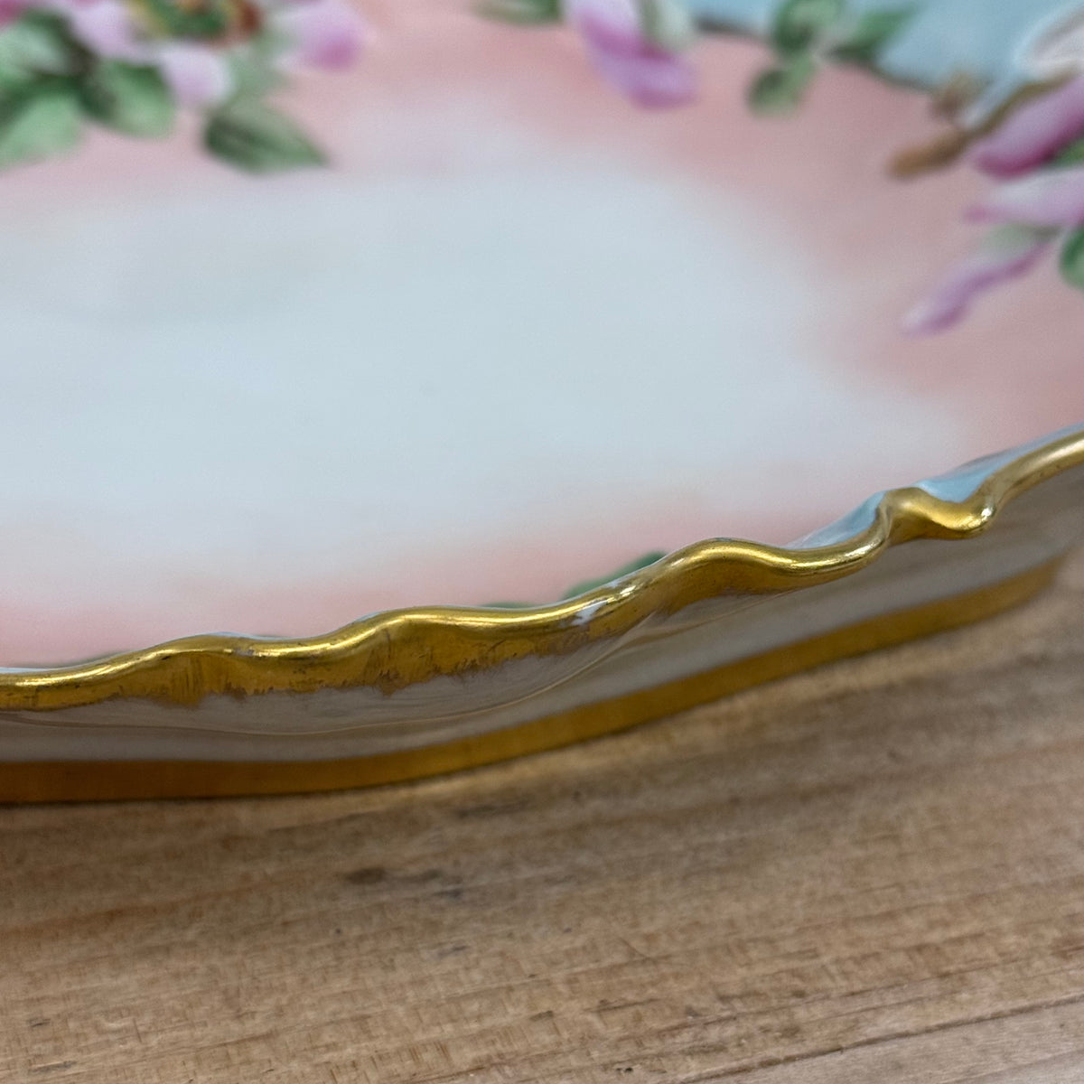 Antique Fürstenberg Brunswick Floral Porcelain Tray Gilt 1920s