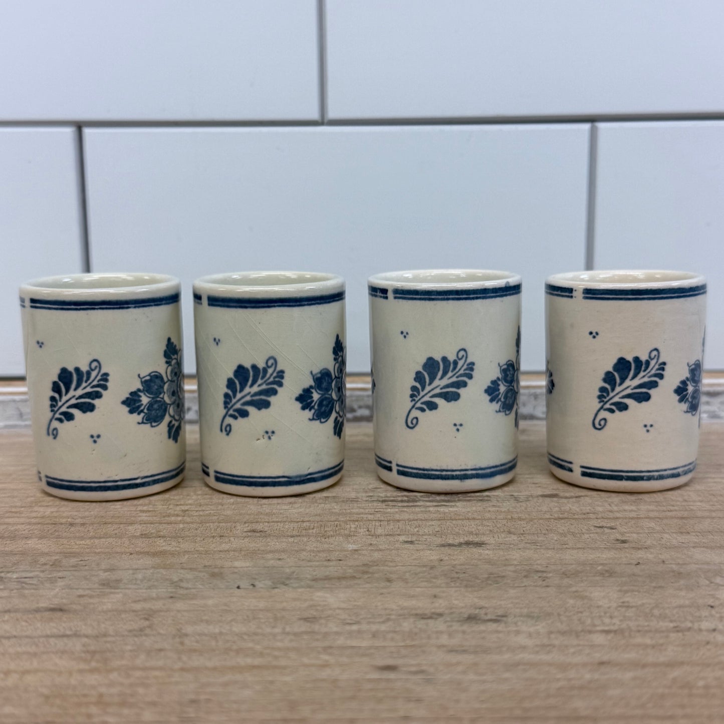 Delft Holland Windmill Shot Glasses Set of 4 Vintage 1960s–70s