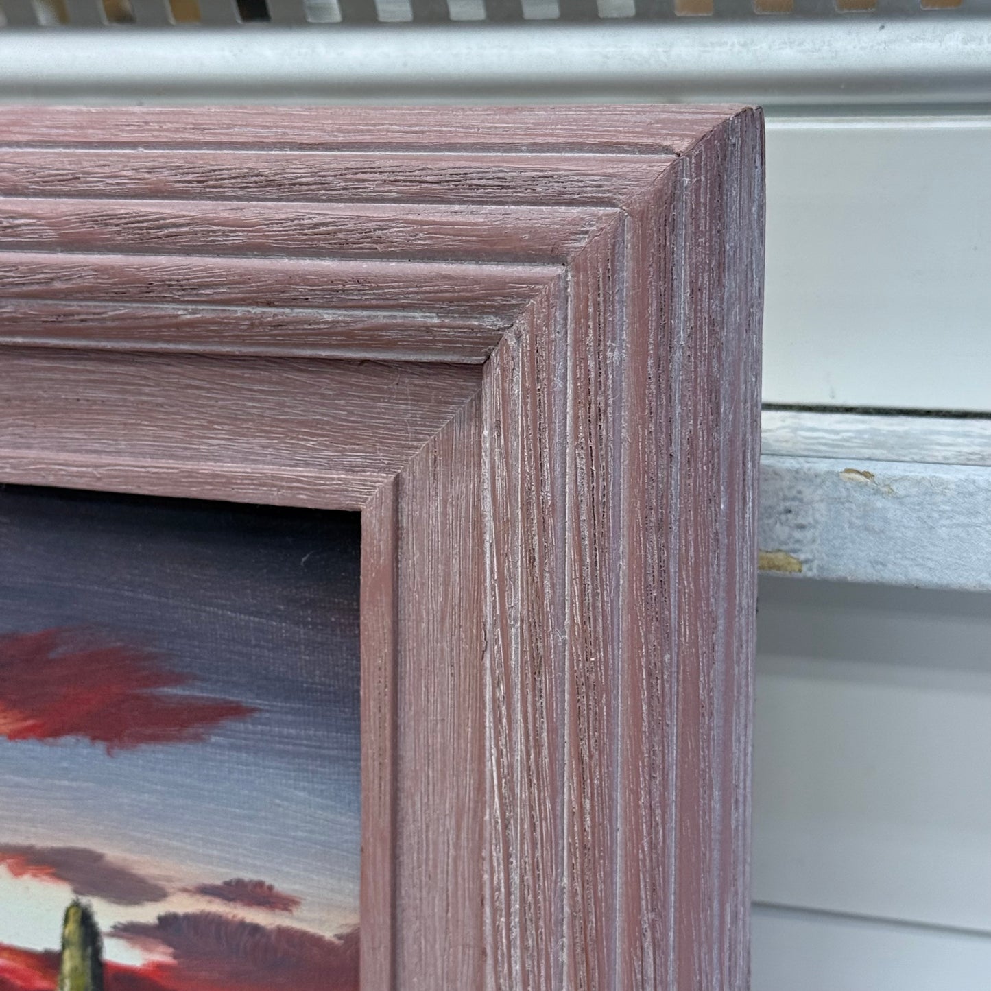 Desert Landscape Framed Original Oil Painting, Signed