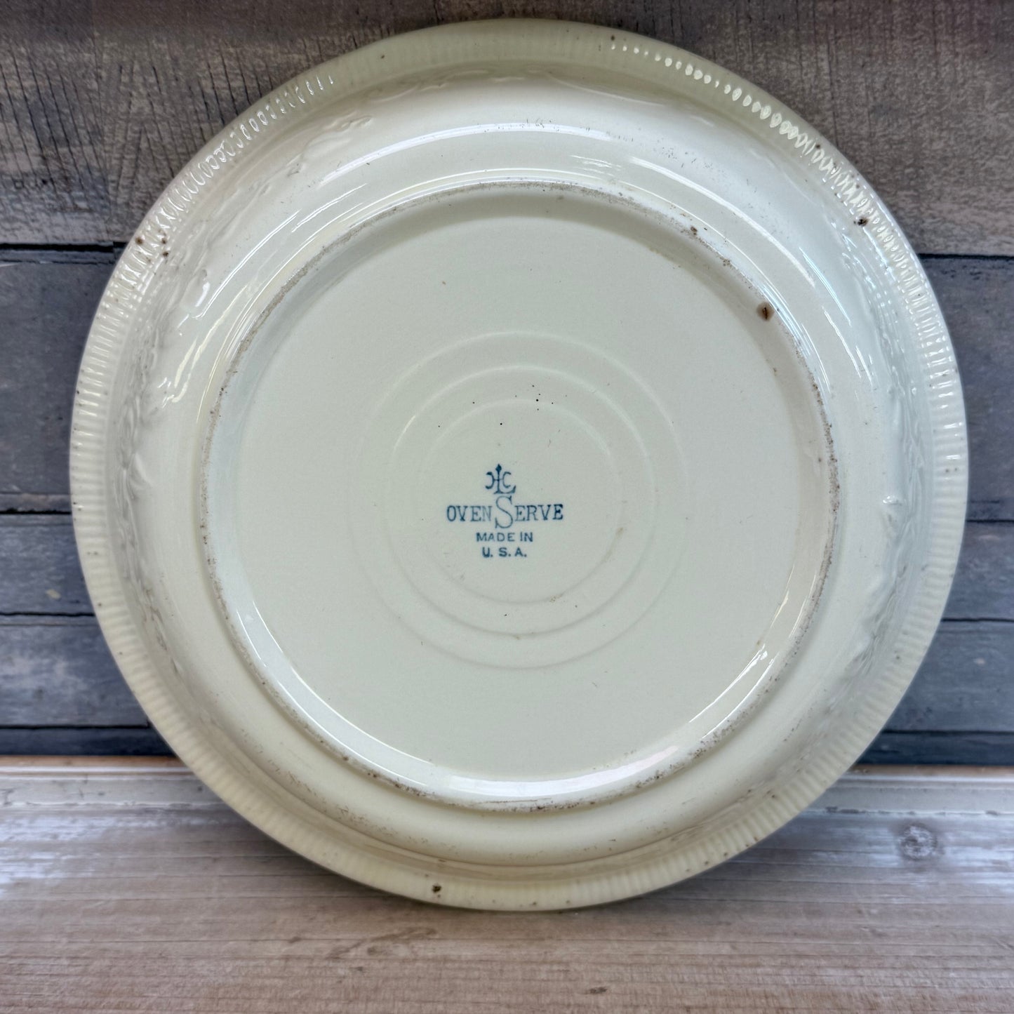 Homer Laughlin OvenServe virginia rose Pie Plate, 1930s