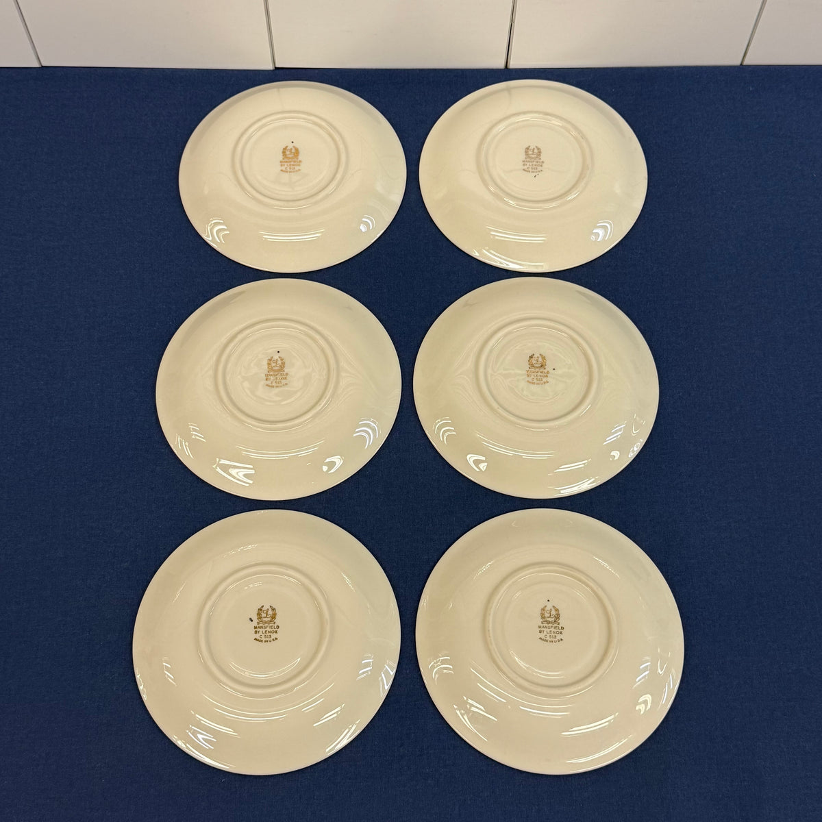 Lenox Mansfield Teacups & Saucers Set of 6 circa 1950
