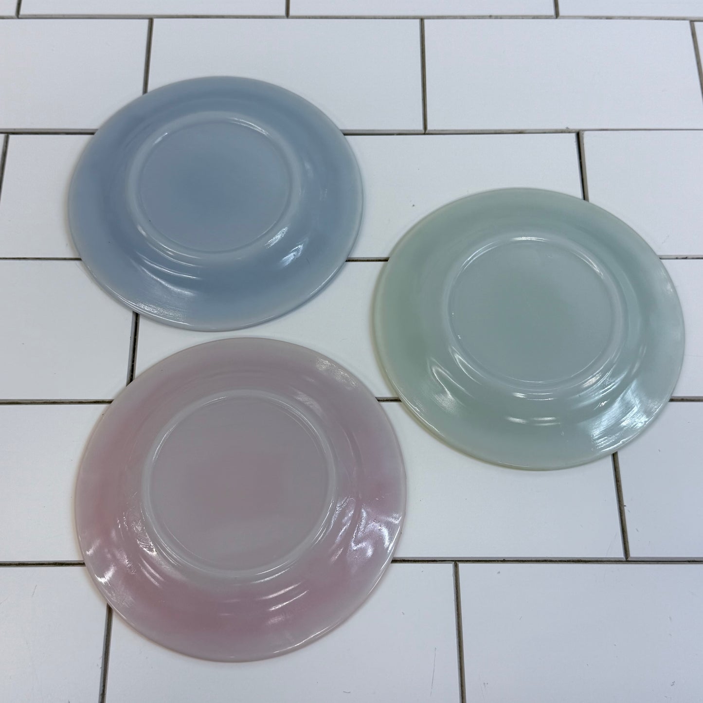 Hazel-Atlas Little Hostess Painted Milk Dish Set 8 Pieces