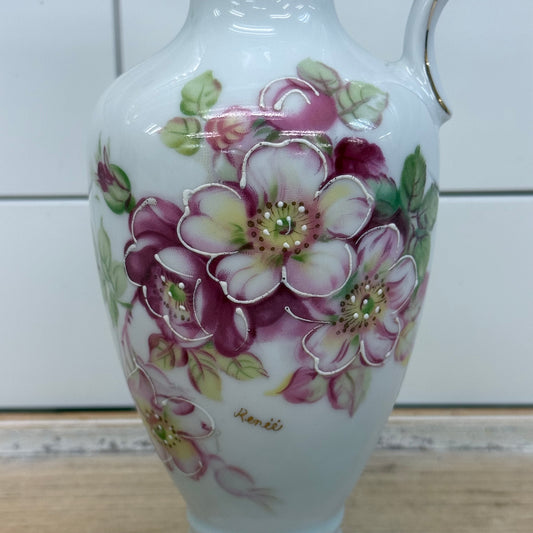 Arnart Creations Floral Gilded Porcelain Pitcher 1950s
