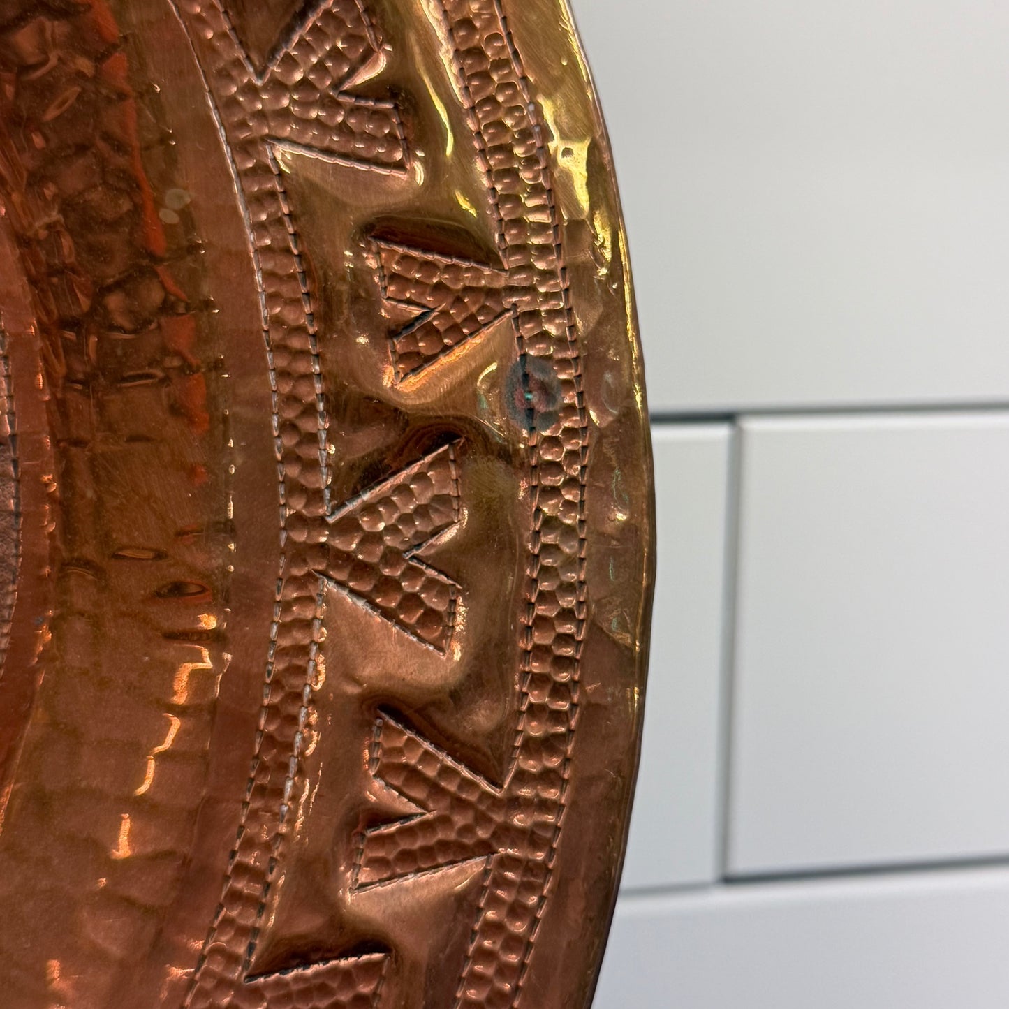 Aztec Calendar Copper Wall Plate Hammered