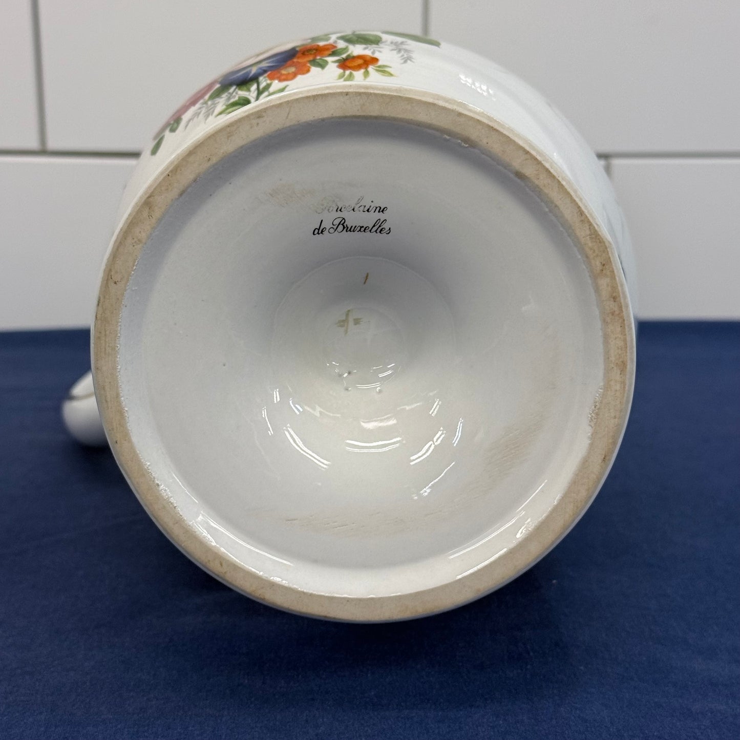Porcelaine de Bruxelles Floral Pitcher 1960s
