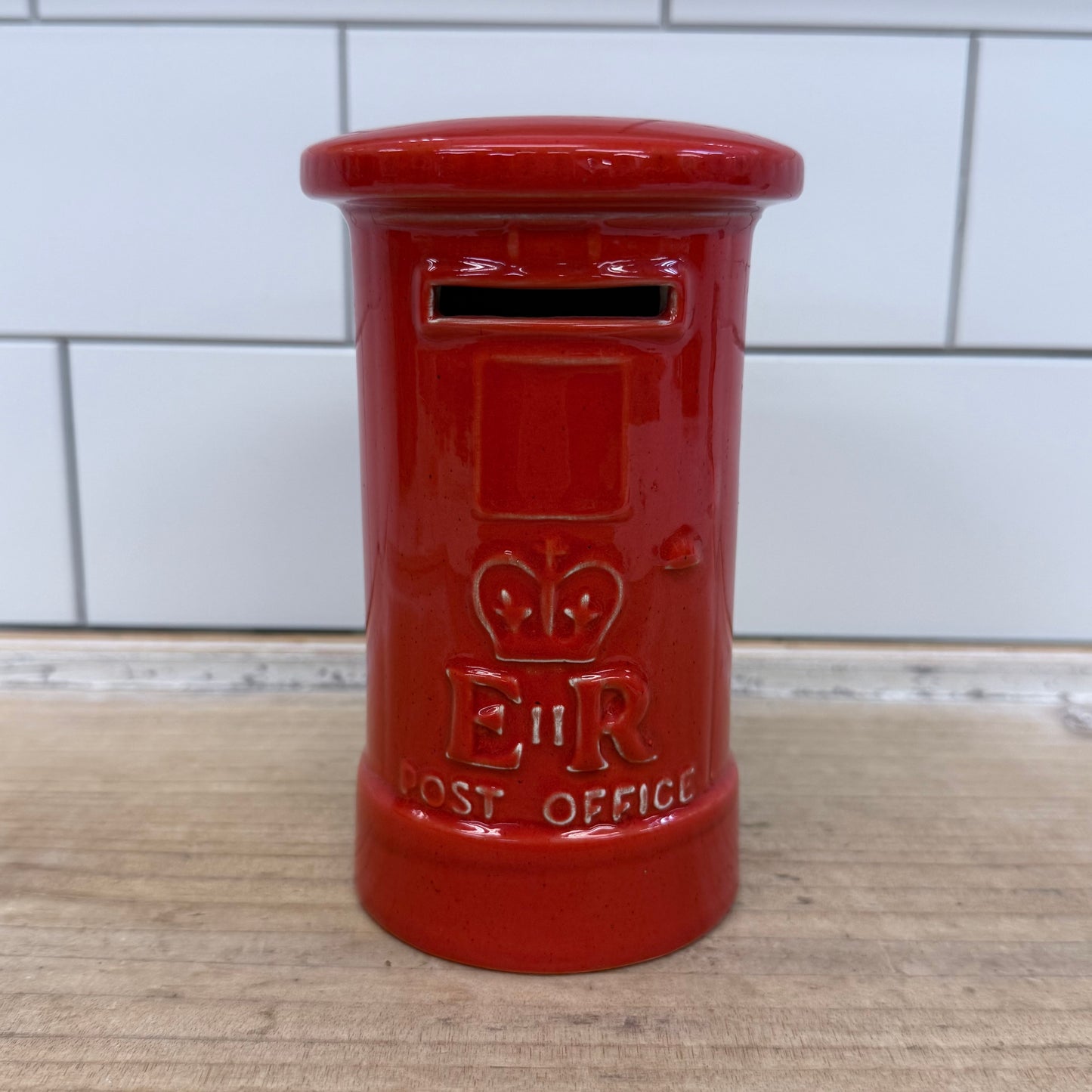 Mason's London Post Box Coin Bank Ceramic England Elizabeth II