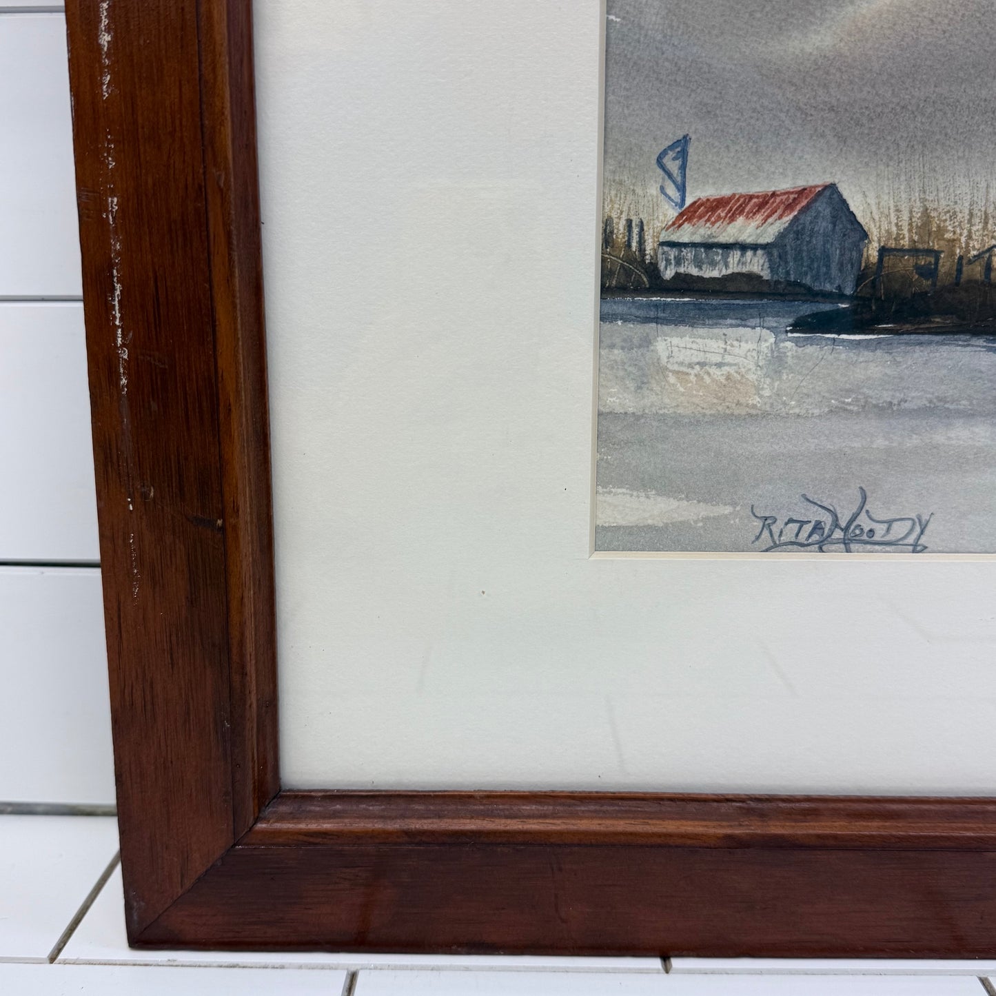 Coastal Landscape Framed Original Painting, Signed