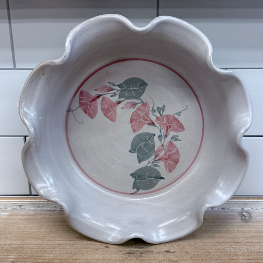 Studio Pottery Bowl &  Pie Dish Set Signed
