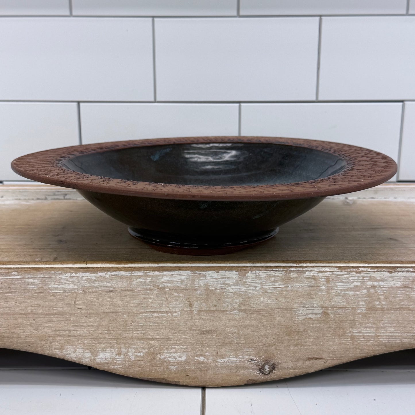 Bryant Signed Studio Pottery Textured Stoneware Bowl 2015