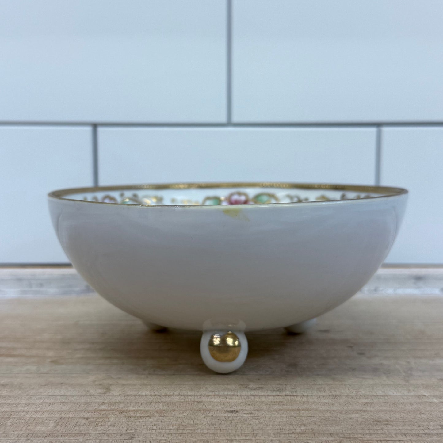 Antique Hand Painted Nippon Condiment Bowl Set