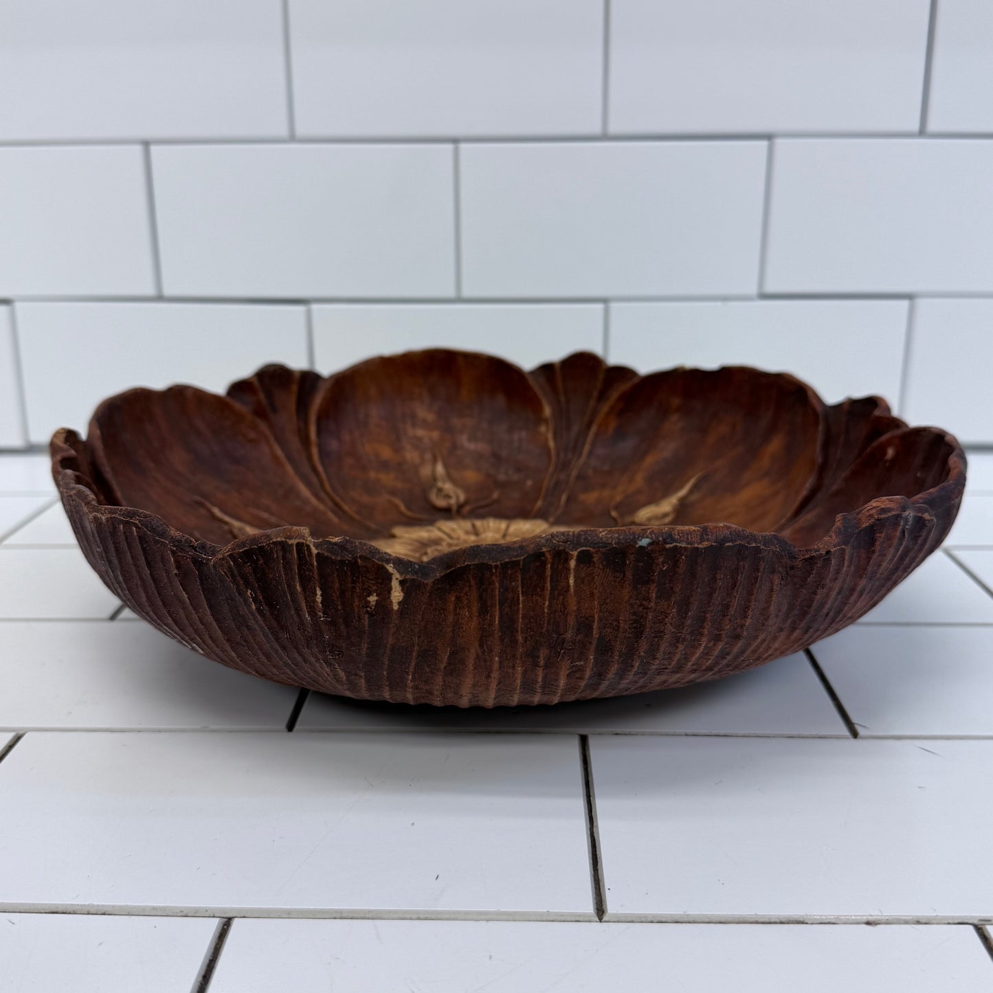 Syroco Wood Composite Flower Bowl 1946 Decor