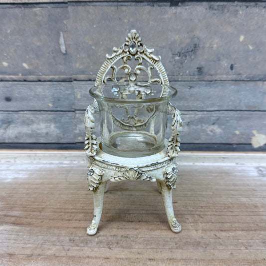 Ornate Cast Iron Chair Votive Candle Holder