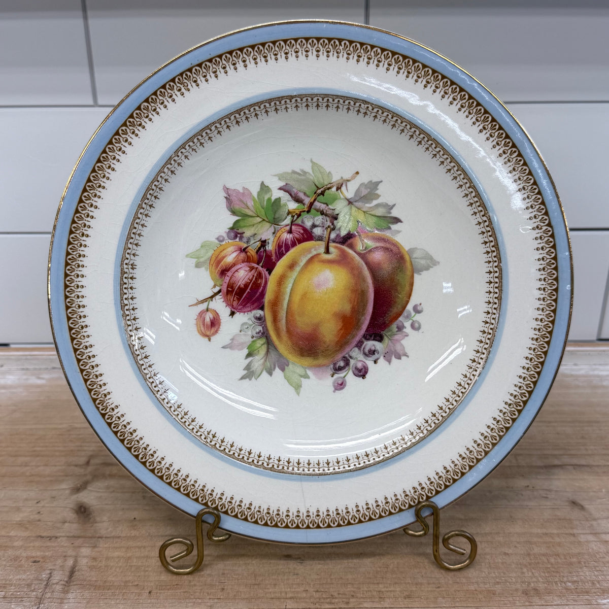 Crown Ducal Fruit Plates Set of 3 Vintage English Pottery 1940s