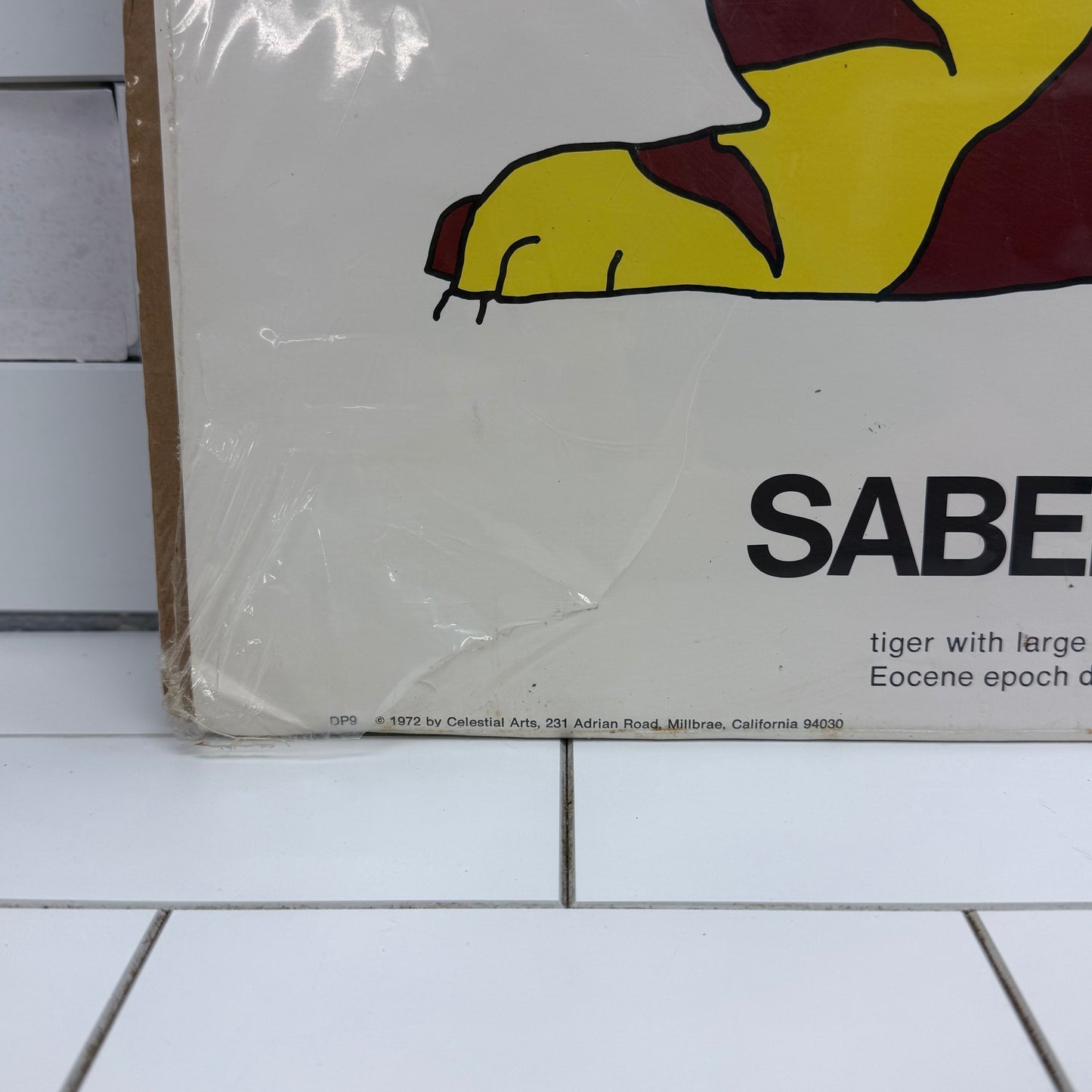 Rare Ed Shickell Saber Tooth Tiger Poster Print, 1972