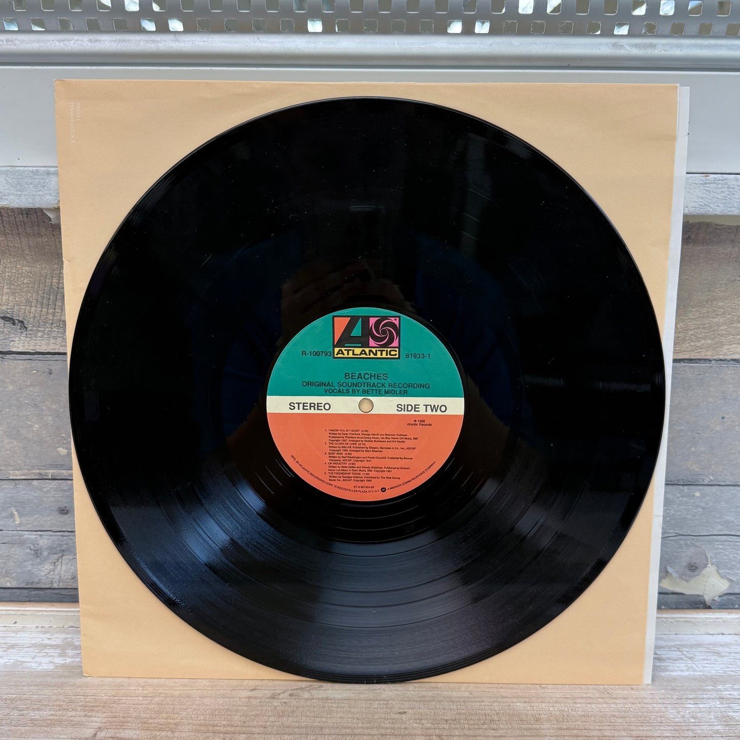 Beaches Original Motion Picture Soundtrack Vinyl Record, 1988