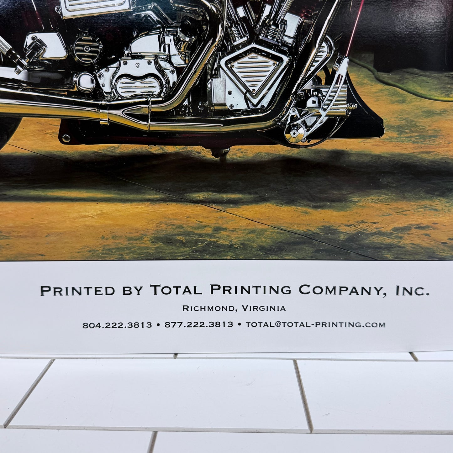 Harley-Davidson Wide Glide Motorcycle Garage Poster