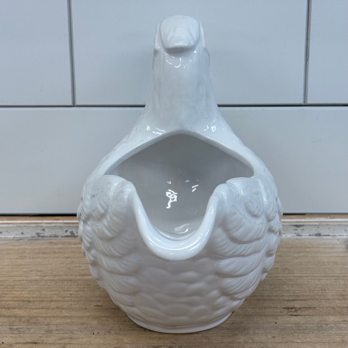 Williams Sonoma Pheasant Ceramic Gravy Boat White Serving Dish