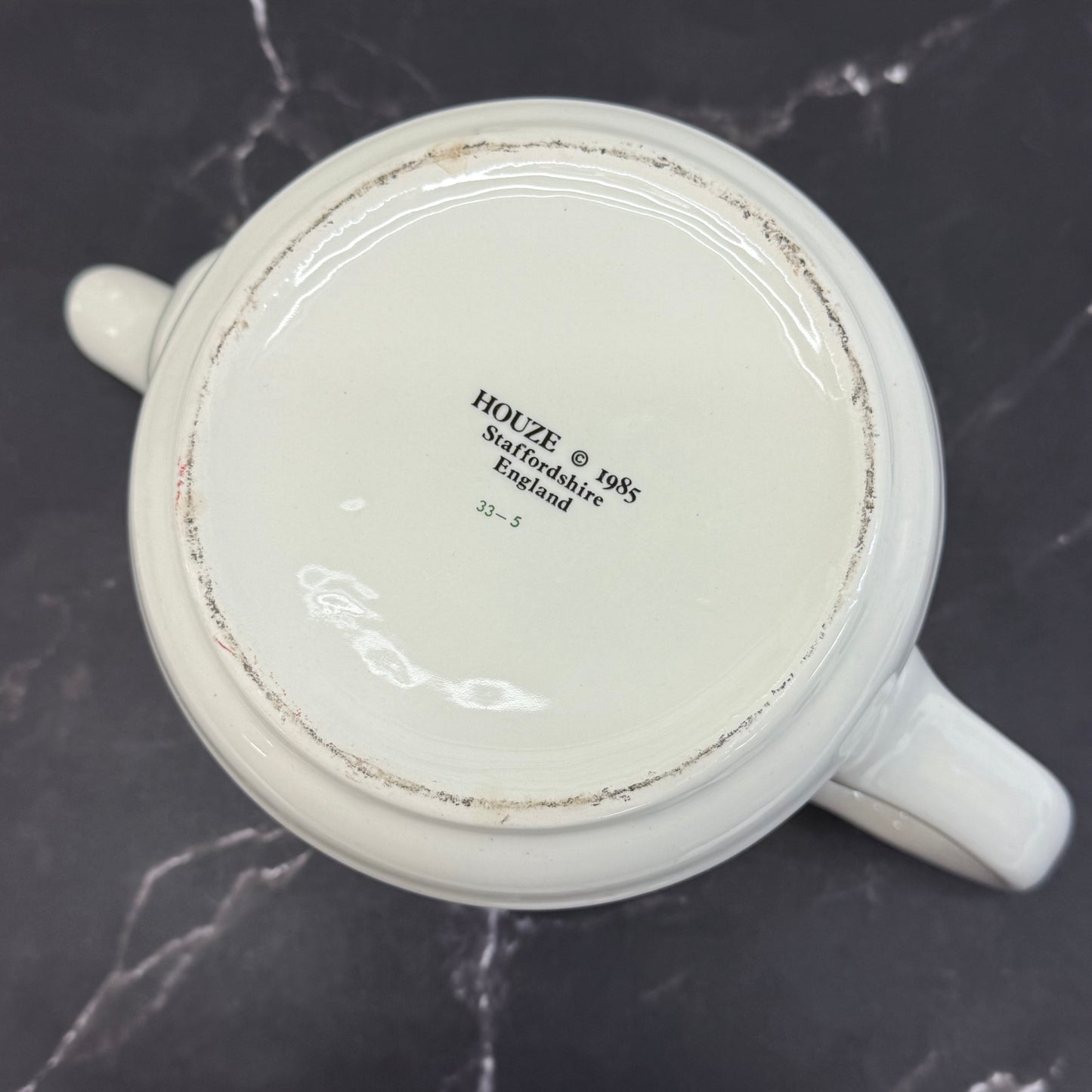 Houze Staffordshire Teapot Christmas, Porcelain 1985