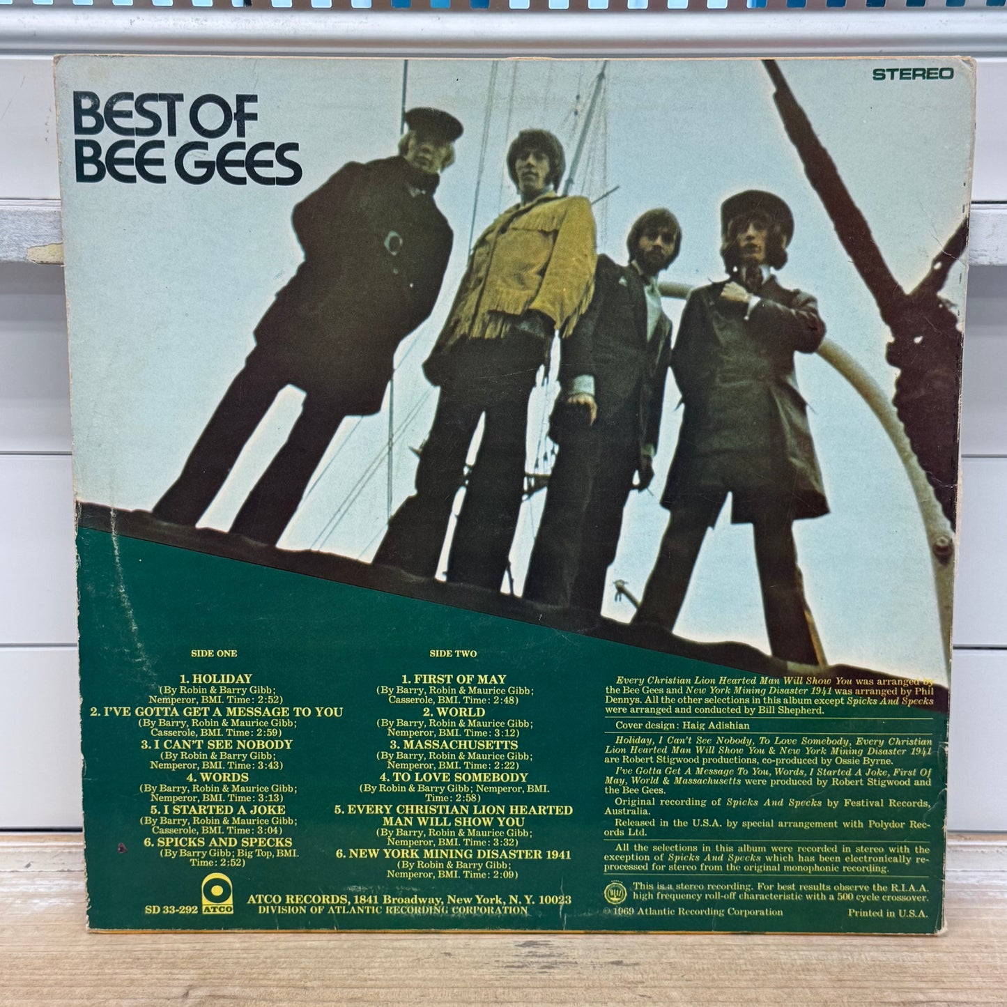 Bee Gees Best of Bee Gees Vinyl Record LP 1969 #SD 33-292