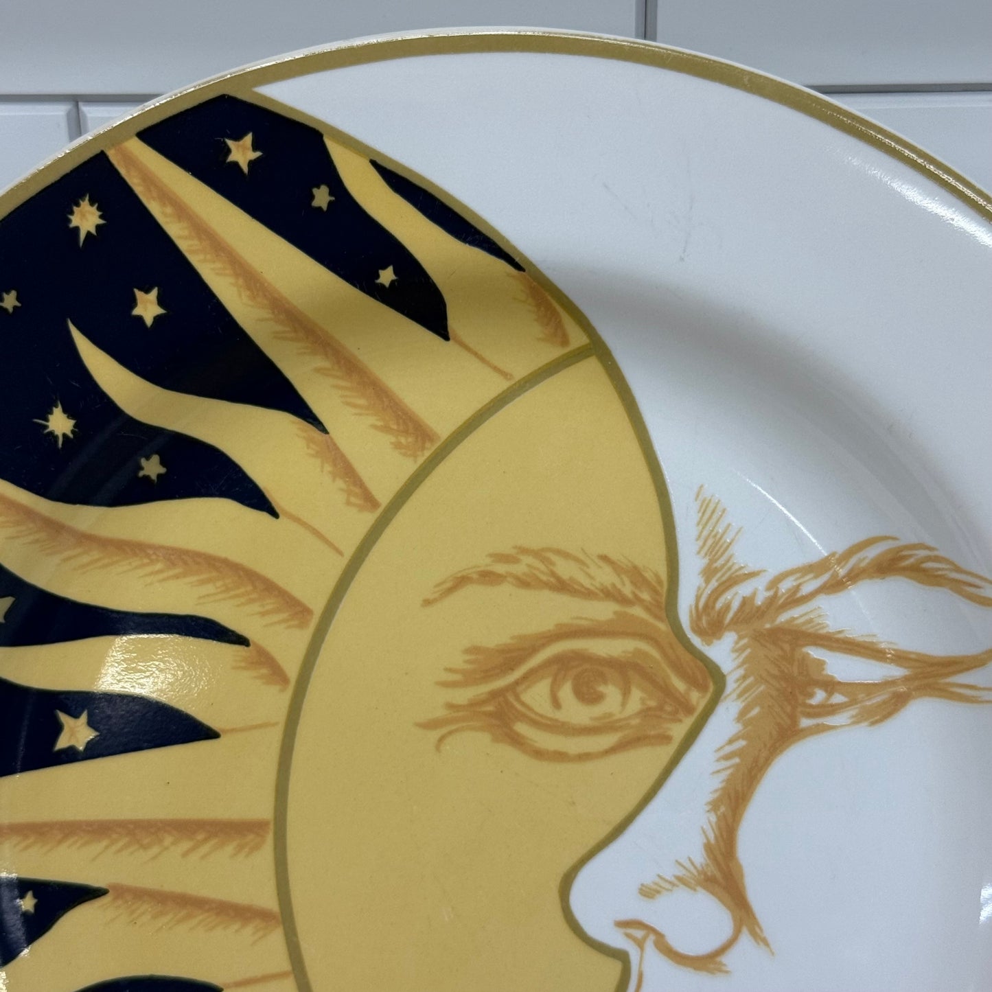 Vitromaster Galaxy Sun Moon Celestial Stoneware Plate 1993