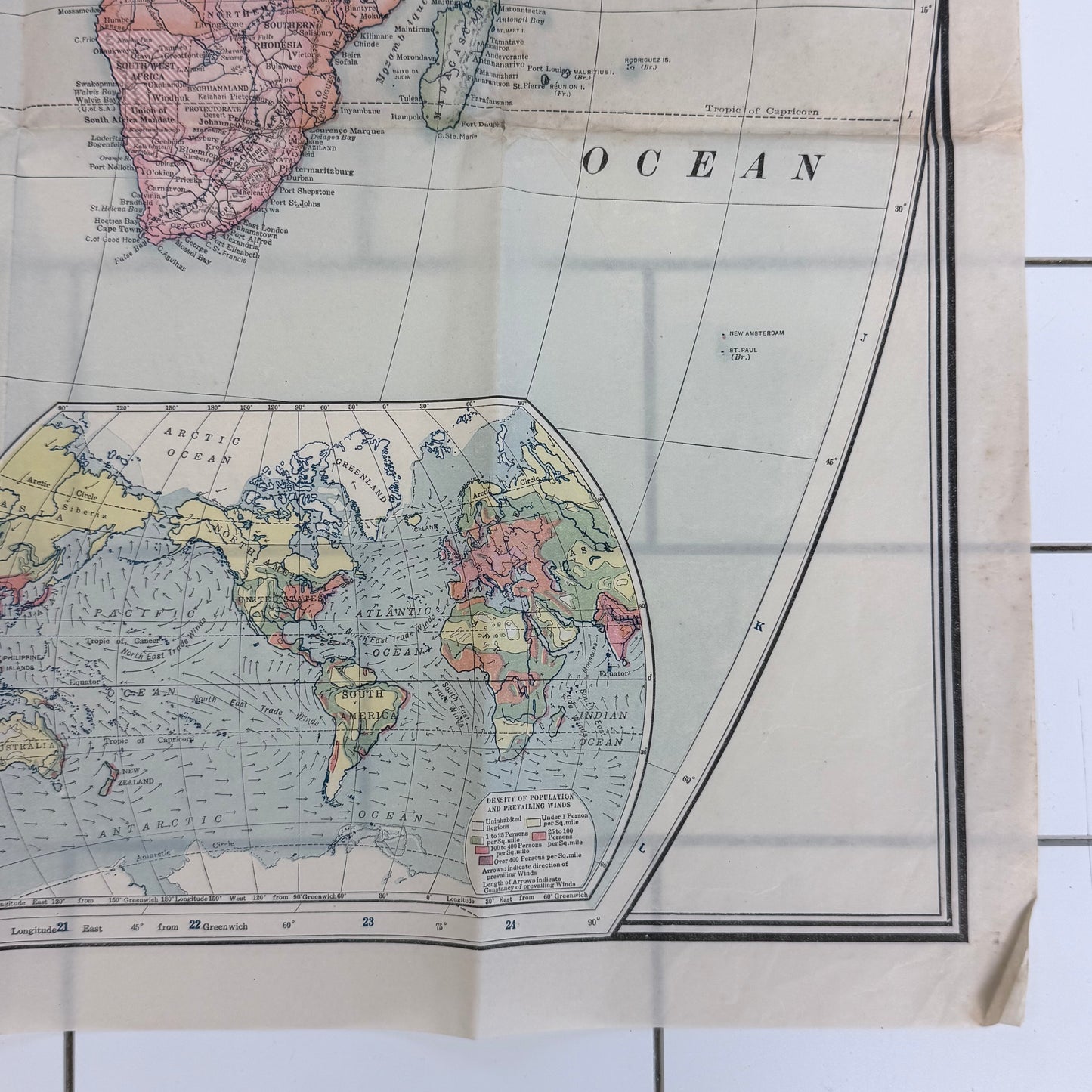 National Geographic Post-WWI Van der Grinten World Map 1922