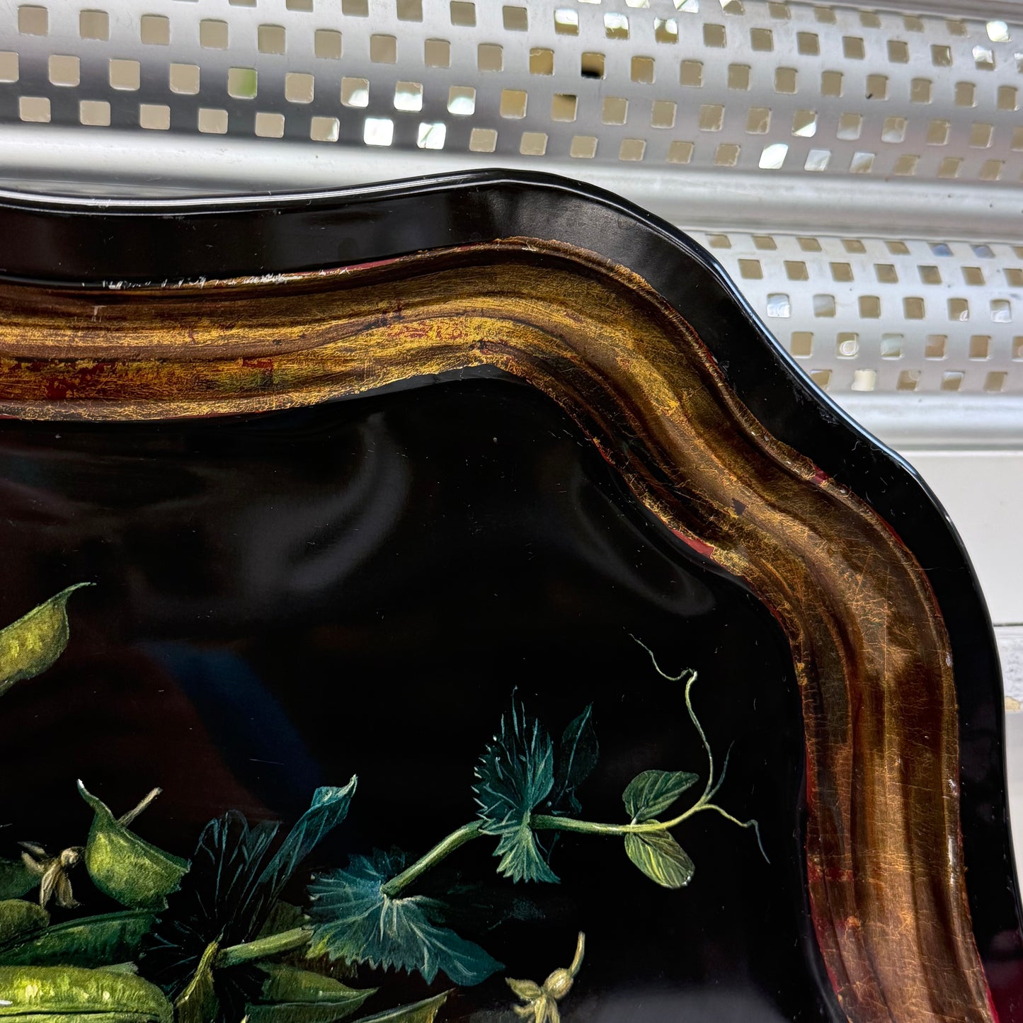 Keller Charles Galley Metal Serving Tray Peas Still Life