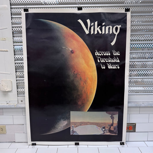 Rare NASA JPL Viking Mars Poster 1970s Across the Threshold to Mars