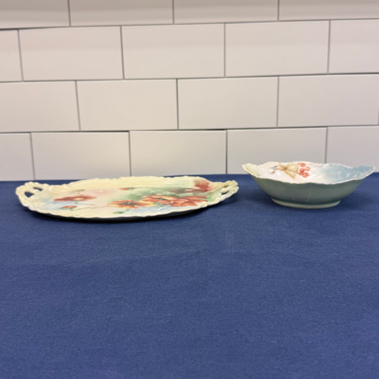 Haviland & Co Limoges Porcelain Serving Tray and Bowl Set