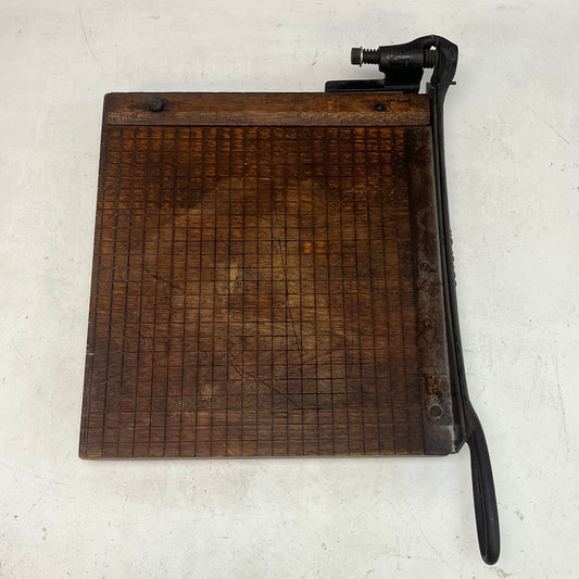 Milton Bradley Cast Iron & Wood Paper Cutter, 1930s
