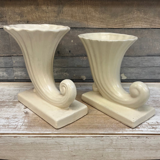 McCoy Cornucopia Vases, Set of 2