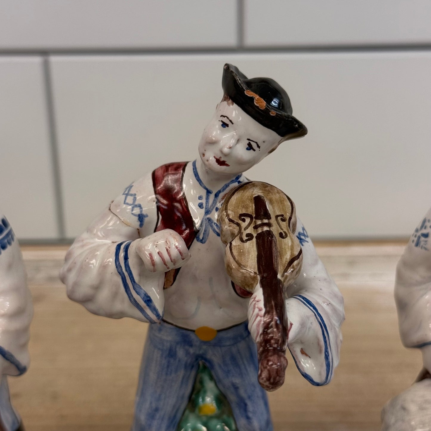 Eastern European Folk Musician Figurines Set of 7 Ceramic 1992