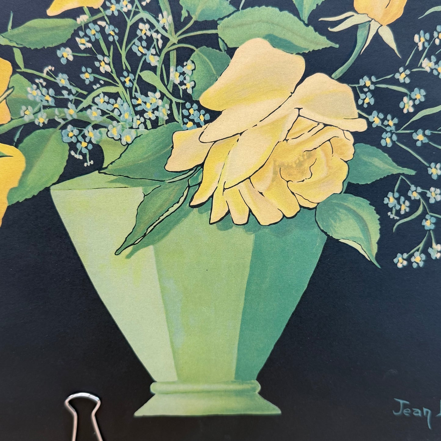 Jean Beasley Yellow Roses Lithograph, 1936