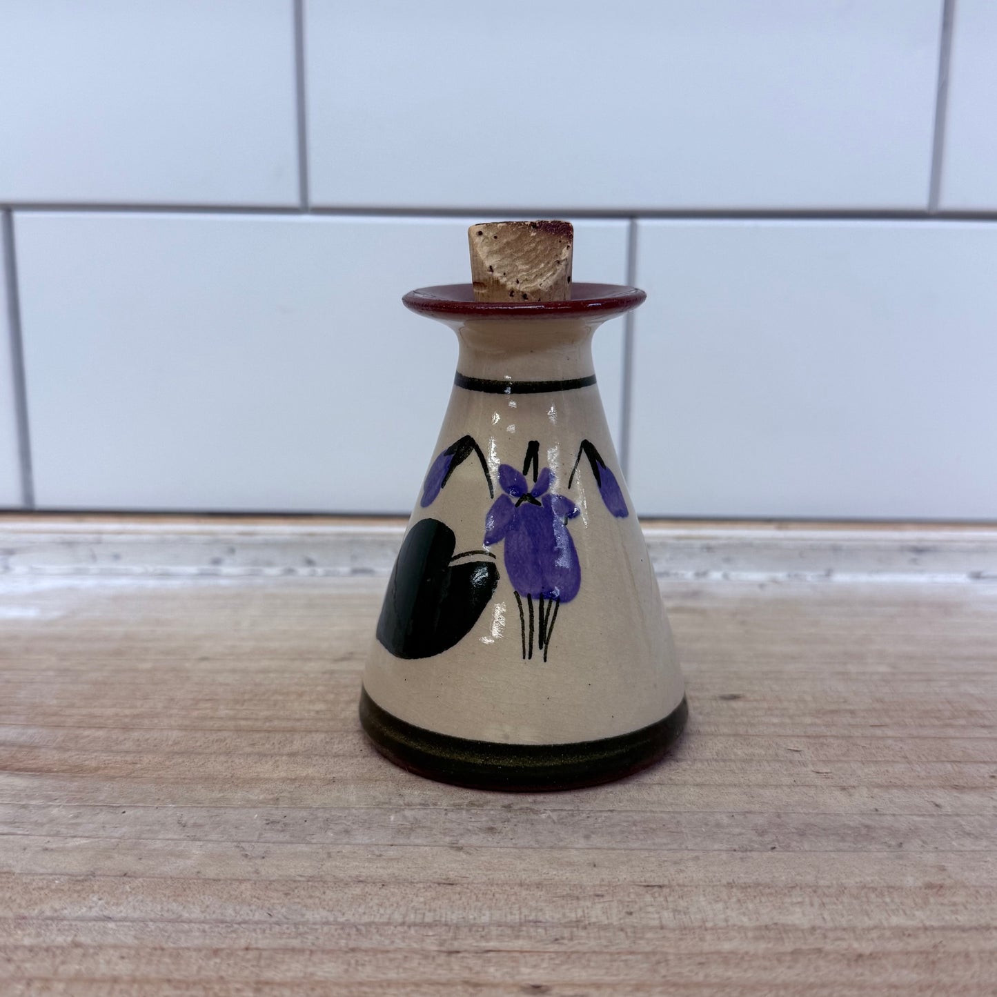 Torquay Pottery Devon Violets Perfume Bottle, Mottoware