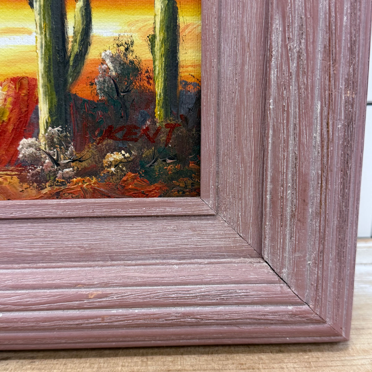 Original Oil Painting Southwestern Desert Sunset Signed