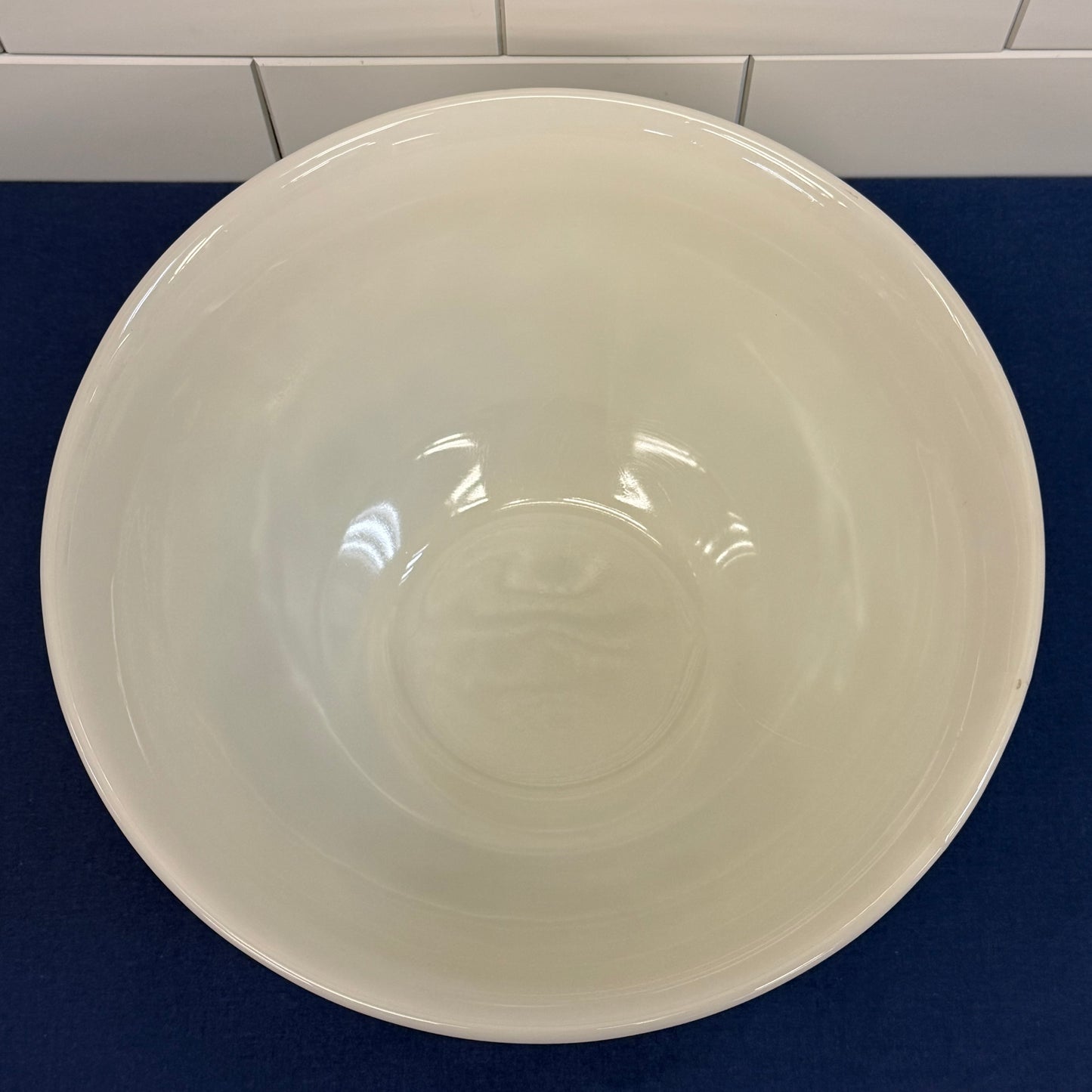 Anchor Hocking Milk Glass Punch Bowl & 10 Cup Set 1960s
